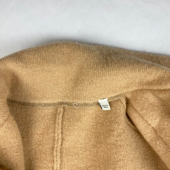 Vince Jacket Women's Size 2X Wool Alpaca Blend Double Breasted Knit Blazer Tan - Picture 7 of 13